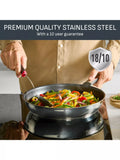 Tefal Emotion Plus stainless steel non-stick wok 28cm - British product