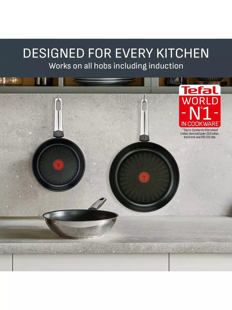 Tefal Emotion Plus stainless steel non-stick wok 28cm - British product