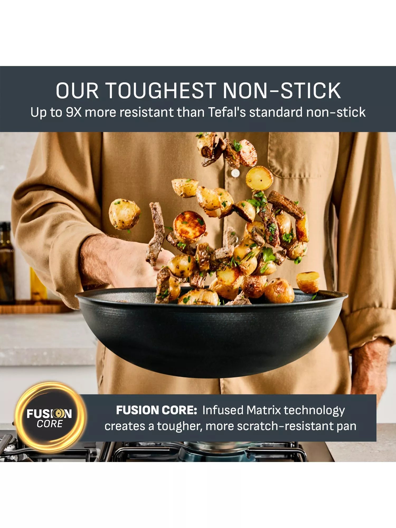 Tefal non-stick wok 28cm, imported from the UK