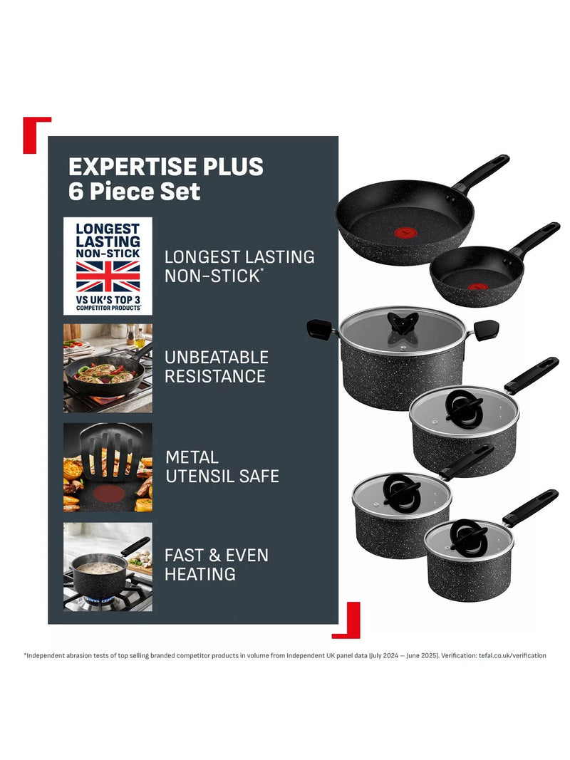 Tefal 6-piece non-stick pan set - British product