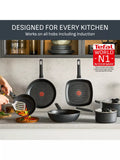 Tefal 6-piece non-stick pan set - British product