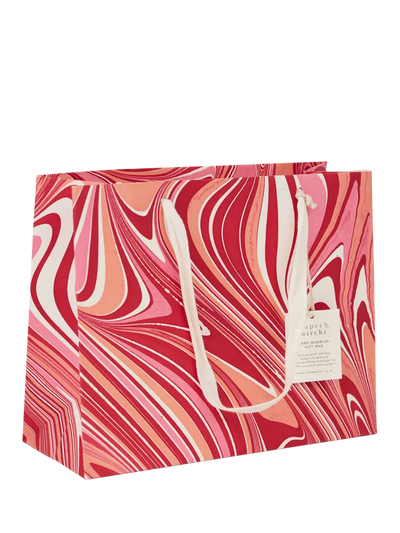 John Lewis Paper Mirchi Marble Gift Bag, Red/Pink- Buy online at McGrocer