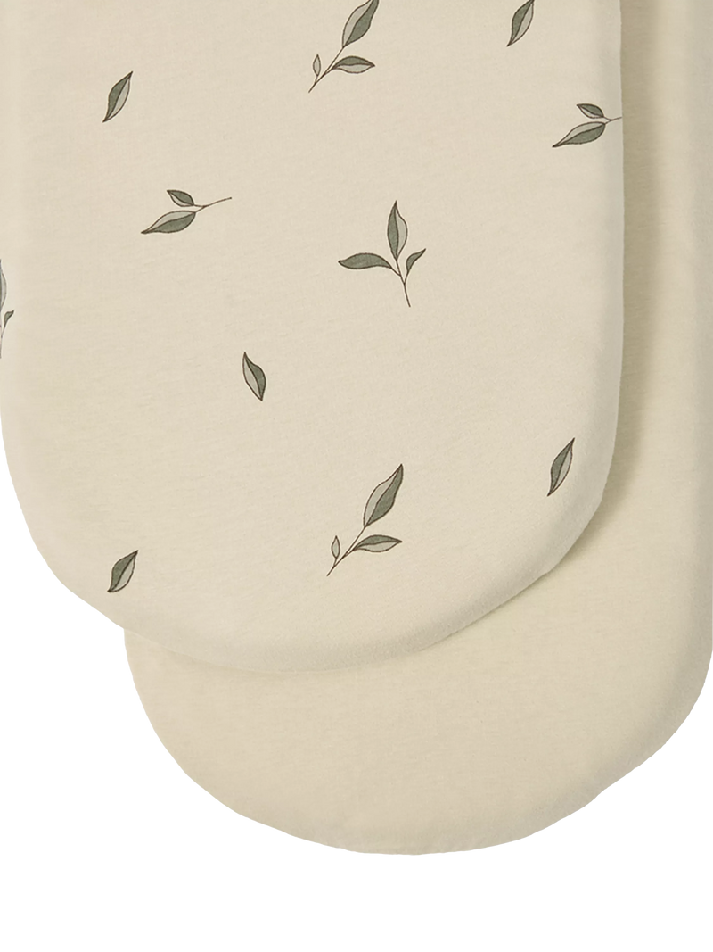 The Little Green Sheep Moses Basket Fitted Sheet, Pack of 2