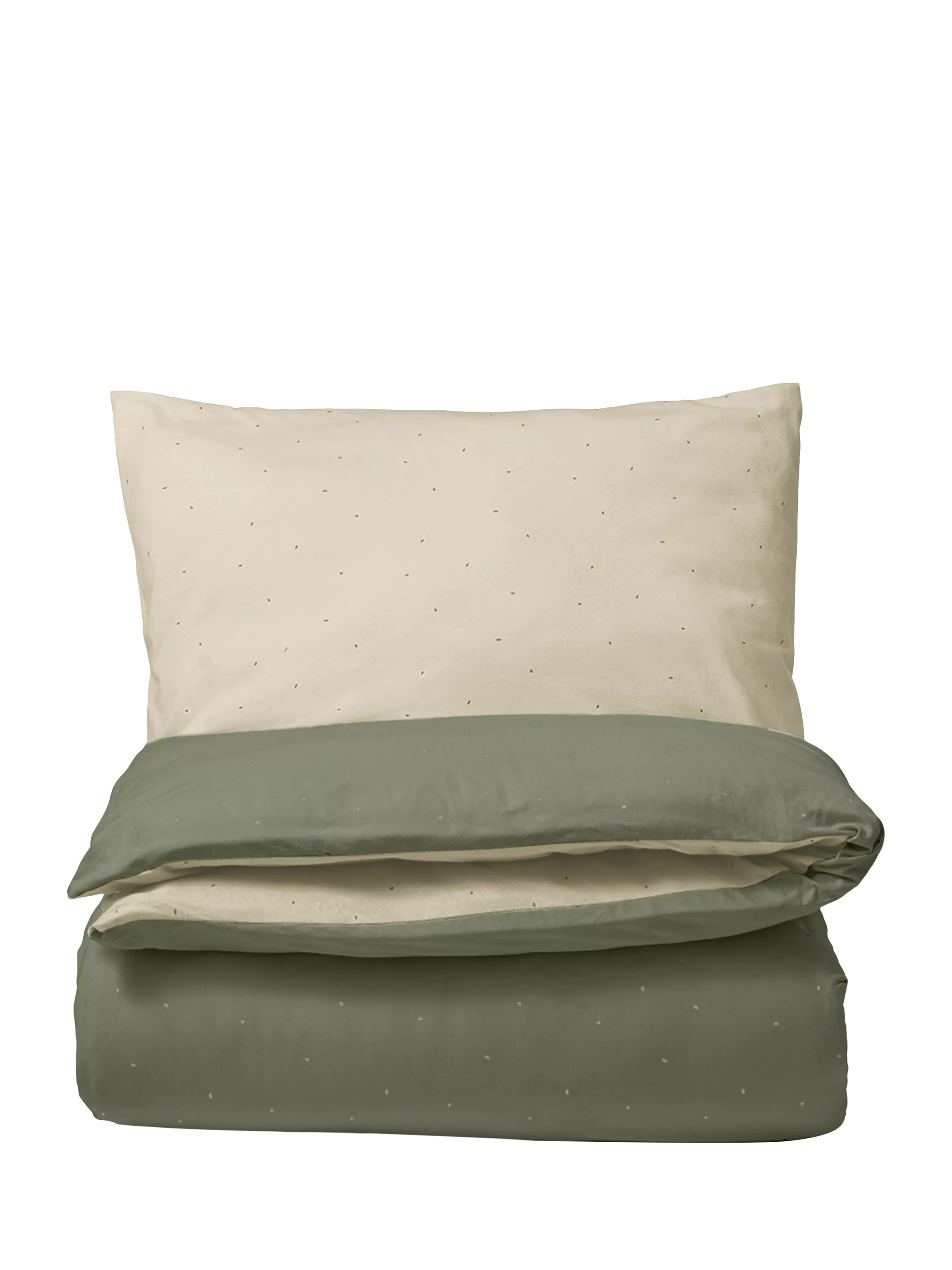 Little Green Sheep cotton jersey duvet and pillowcase set Juniper Rice print, UK version