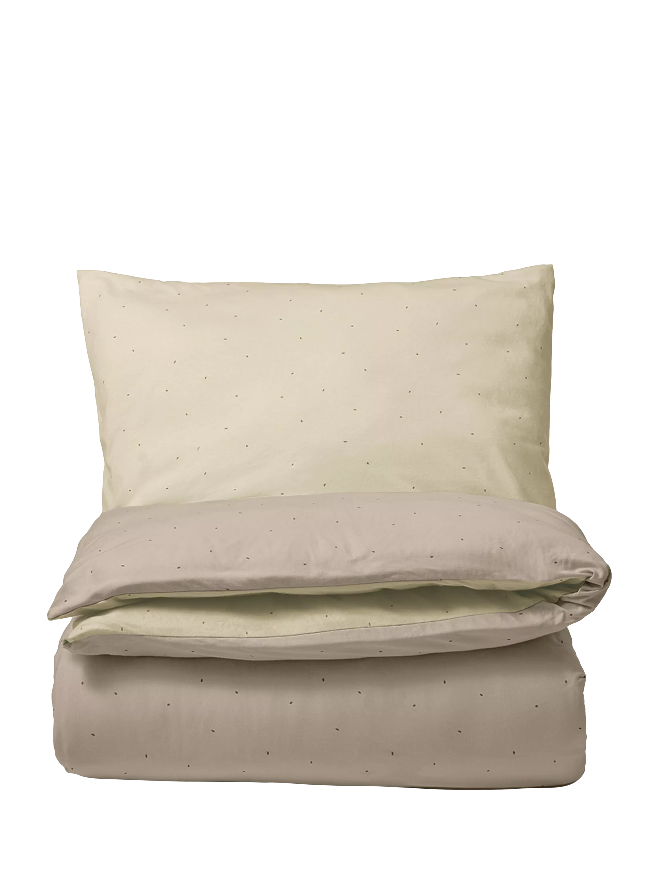 The Little Green Sheep Cotton Jersey Duvet & Pillowcase Set, Juniper Rice Print, Cotbed