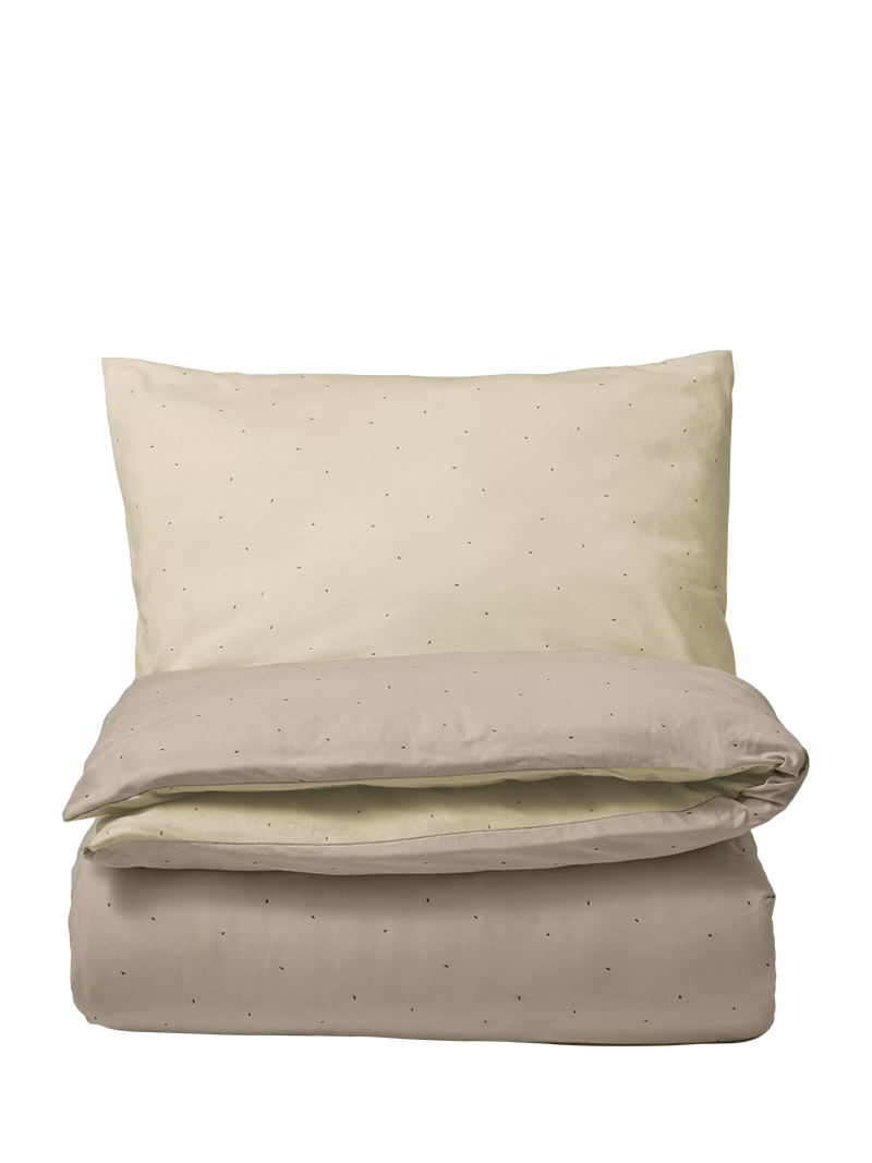 The Little Green Sheep Cotton Jersey Duvet & Pillowcase Set, Juniper Rice Print, Cotbed