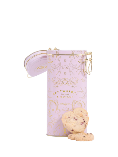 John Lewis Cartwright & Butler Raspberry & White Chocolate Heart Biscuits Tin 200g- Buy online at McGrocer