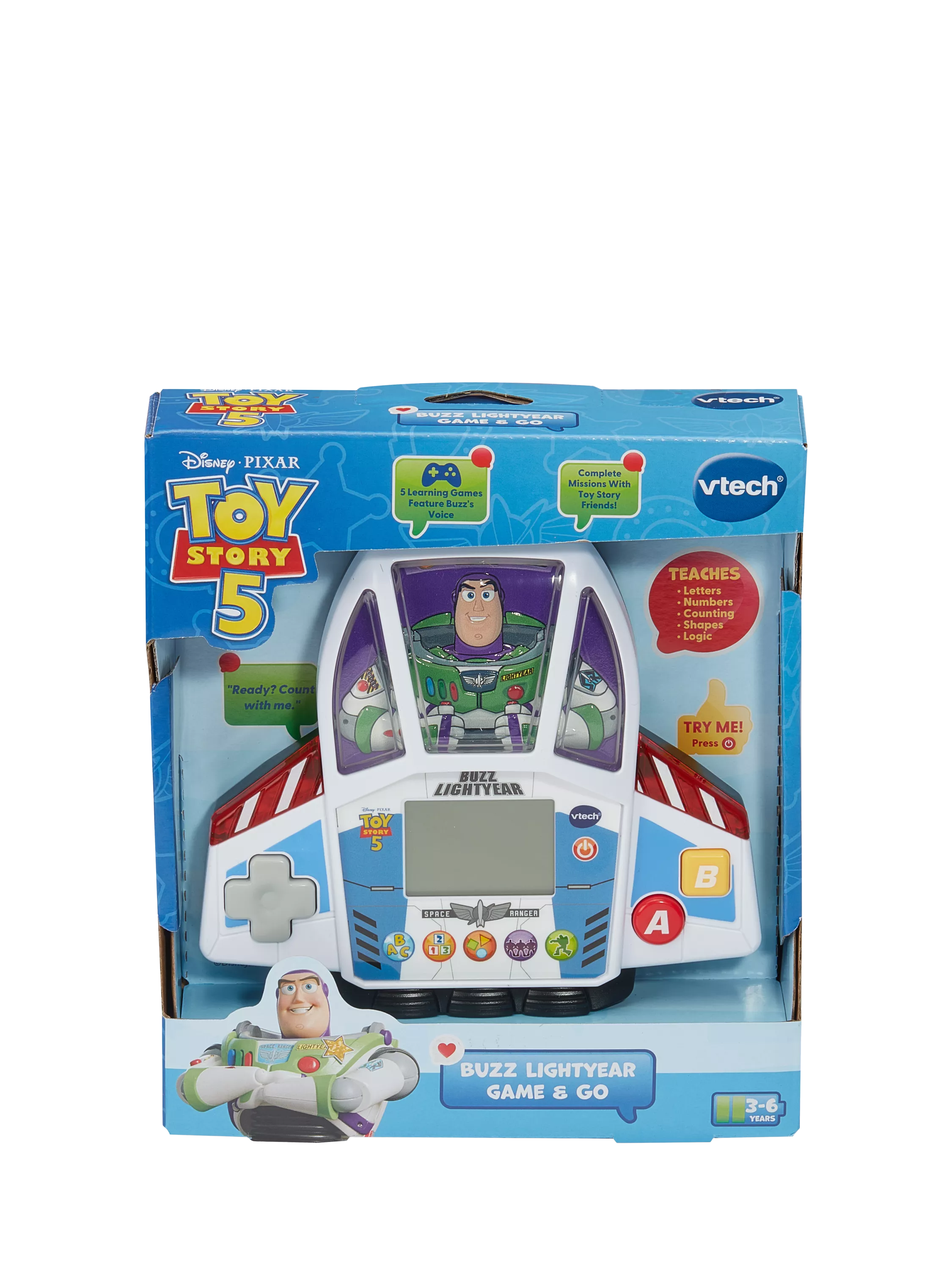 VTech Buzz Lightyear Play & Go handheld learning game, imported from the UK