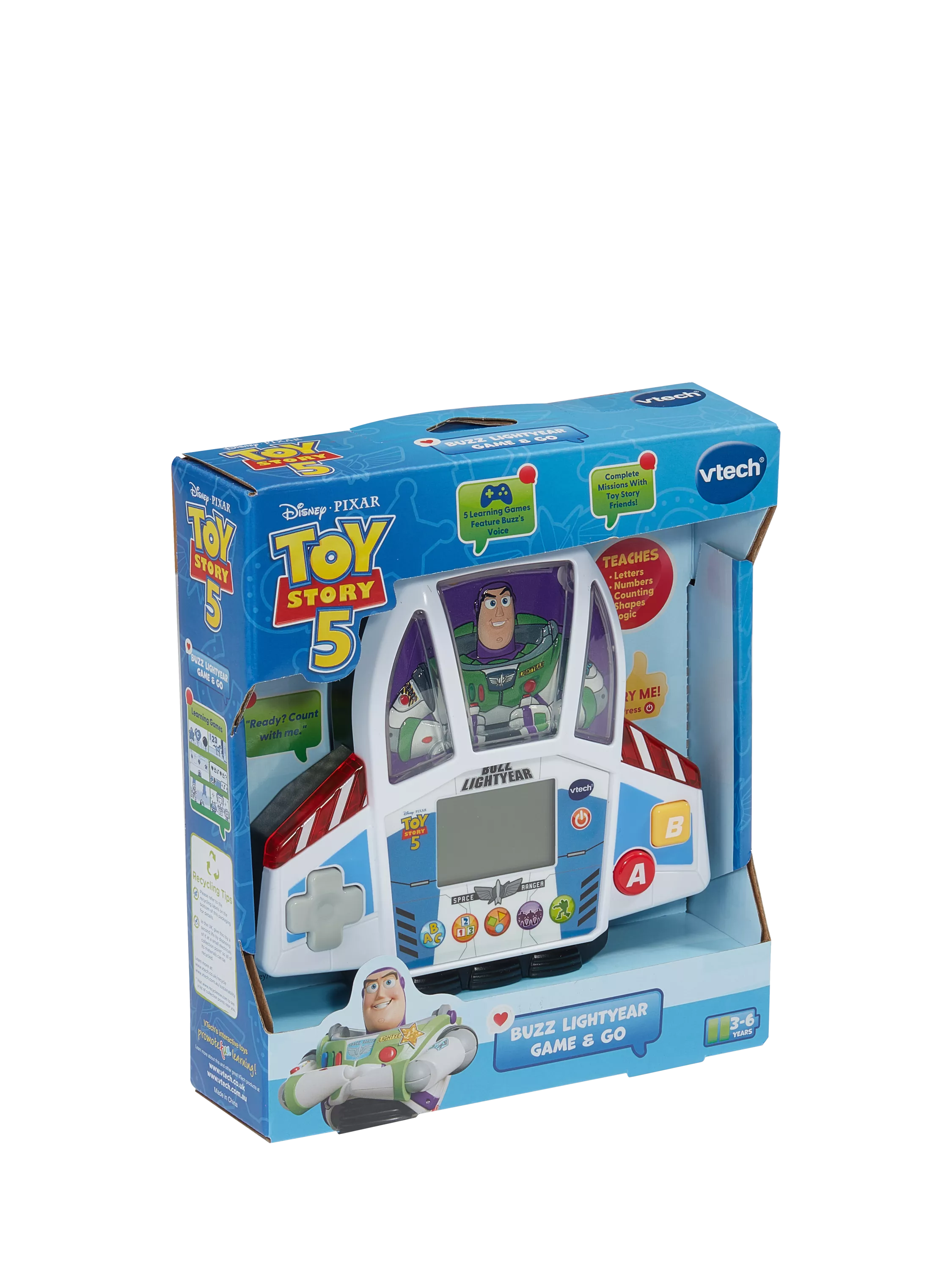 VTech Buzz Lightyear Play & Go handheld learning game, imported from the UK