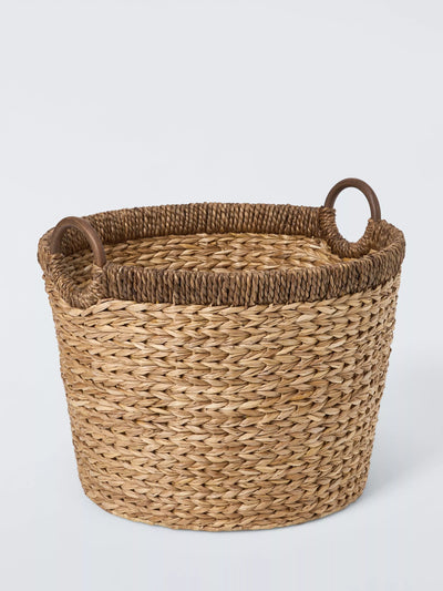 John Lewis John Lewis Contrast Rim Log Basket, Natural Brown, Large- Buy online at McGrocer