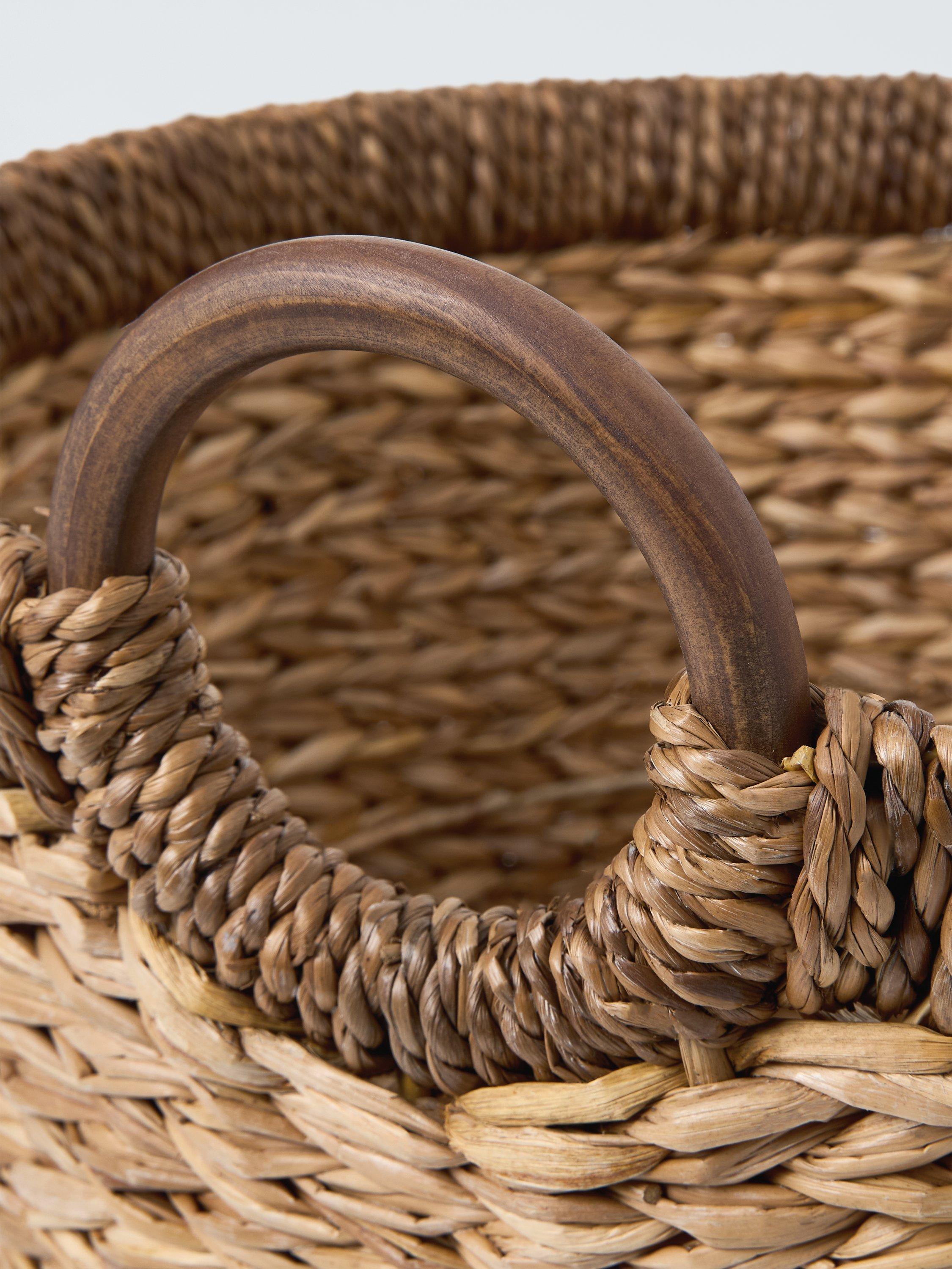 John Lewis contrast rim log basket natural brown - British product