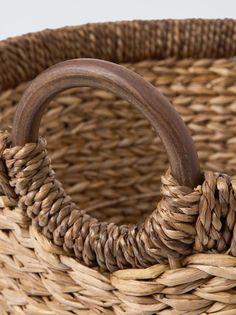 John Lewis contrast rim log basket natural brown - British product