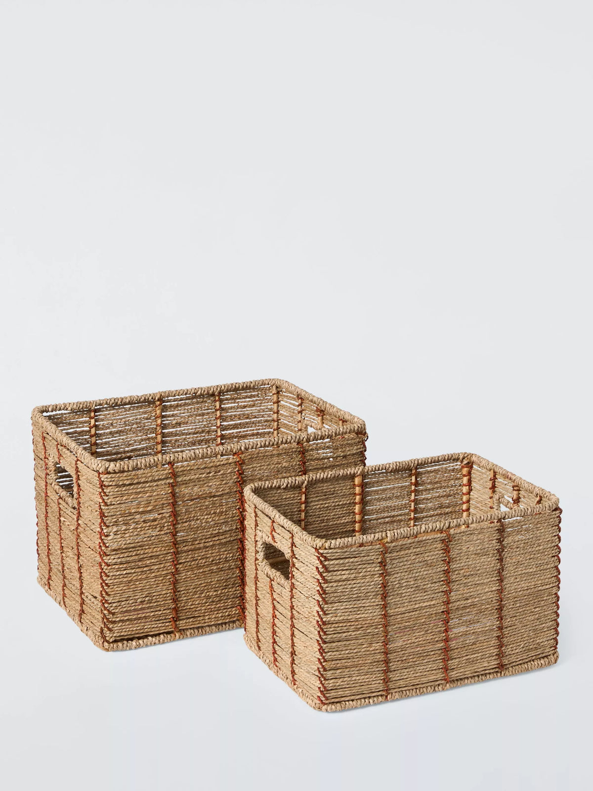John Lewis seagrass basket set of 2 red natural, imported from the UK