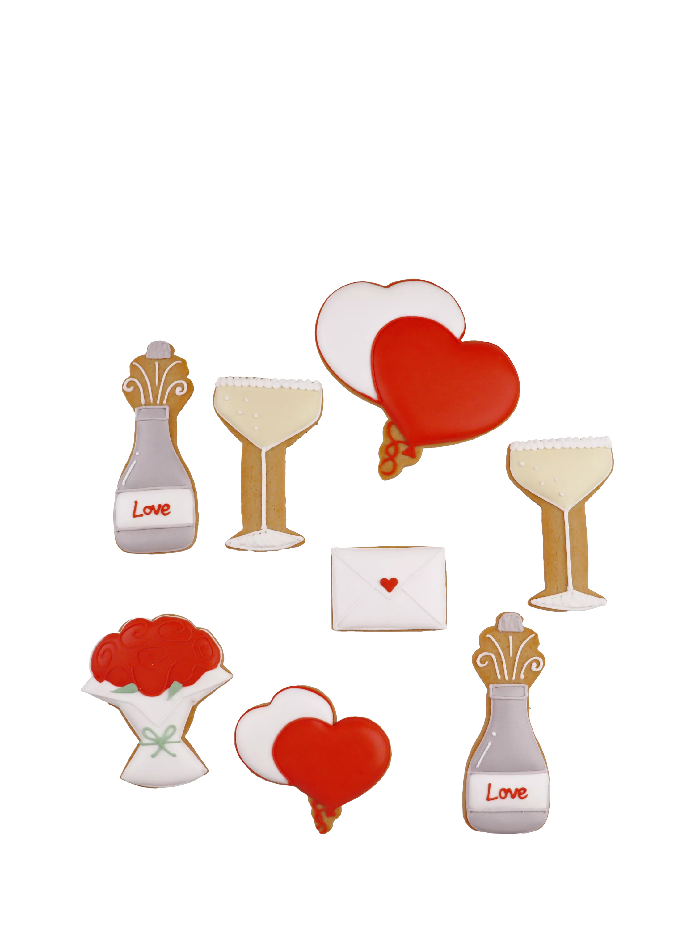 Biscuiteers hand-iced biscuits gift tin Champagne Hearts 110g - British product