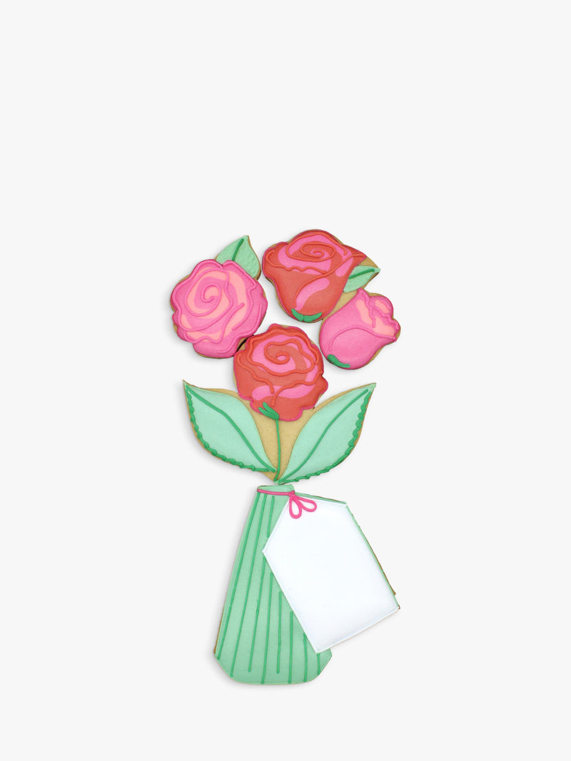 Biscuiteers hand-iced roses letterbox biscuit 60g (British brand)