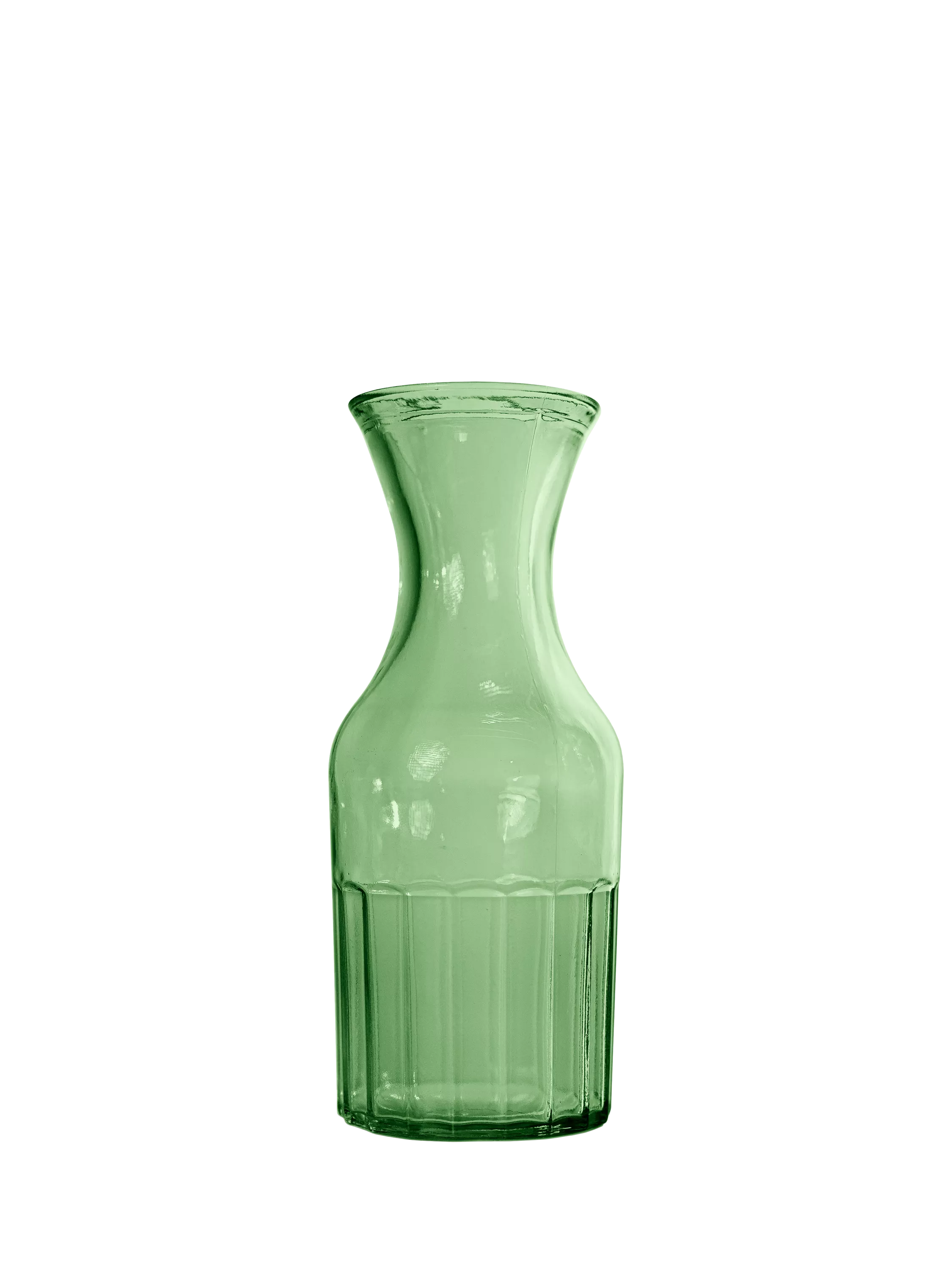Vidrios San Miguel ribbed glass carafe green 1L, imported from the UK