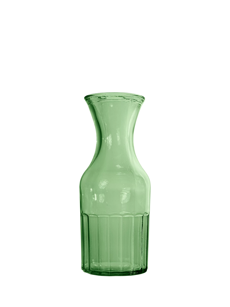 Vidrios San Miguel ribbed glass carafe green 1L, imported from the UK