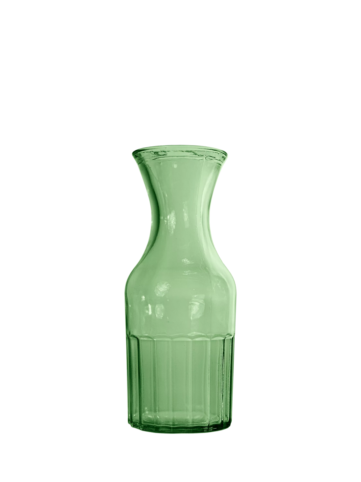 Vidrios San Miguel ribbed glass carafe green 1L, imported from the UK