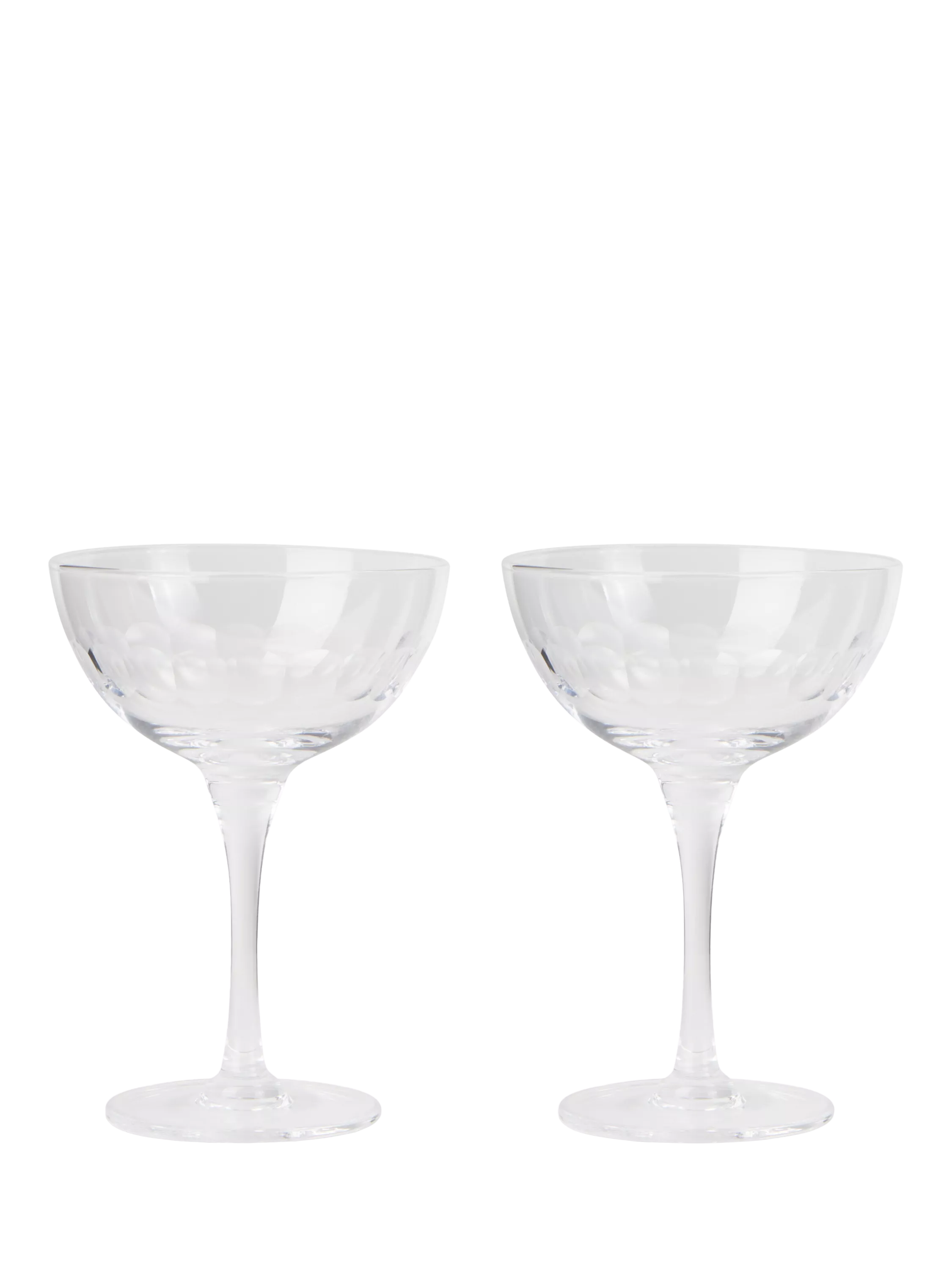 Neptune champagne coupe glass scalloped set of 2 240ml, UK version