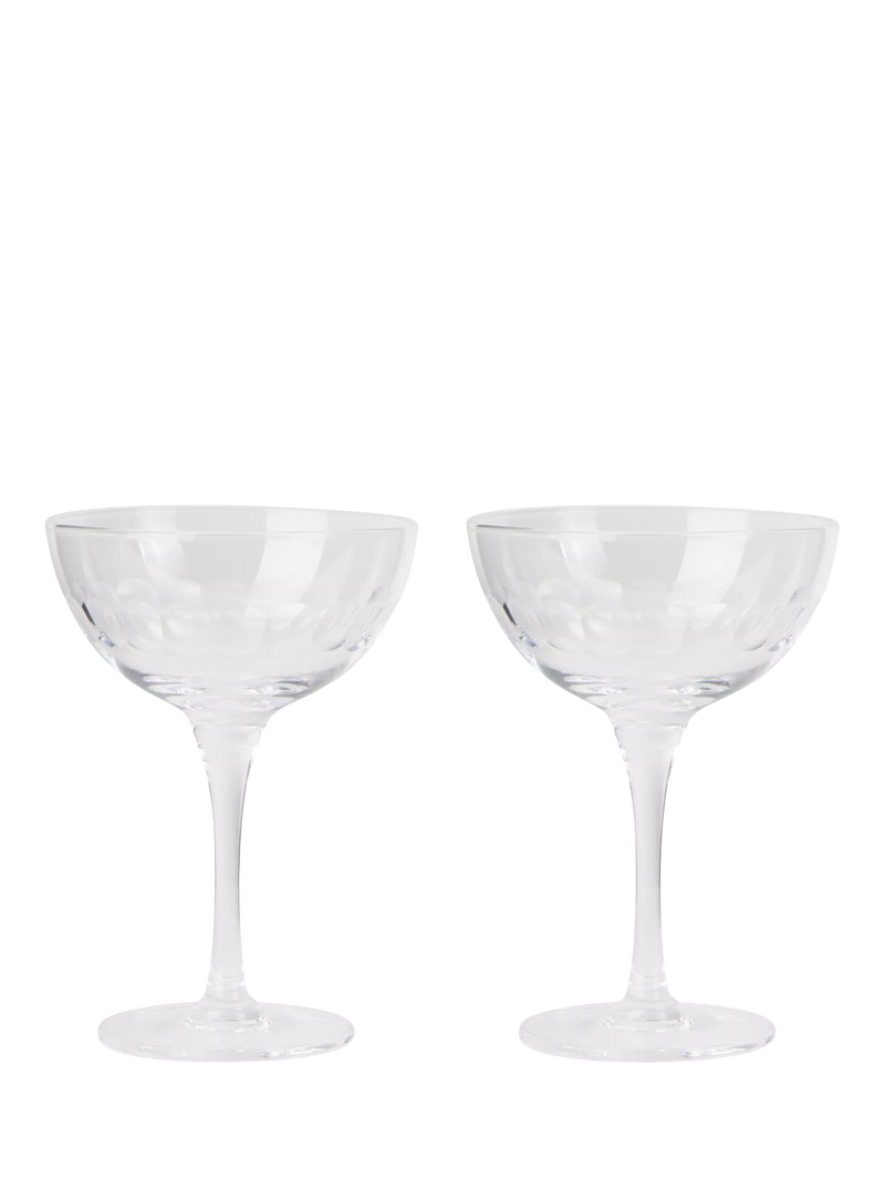 Neptune champagne coupe glass scalloped set of 2 240ml, UK version