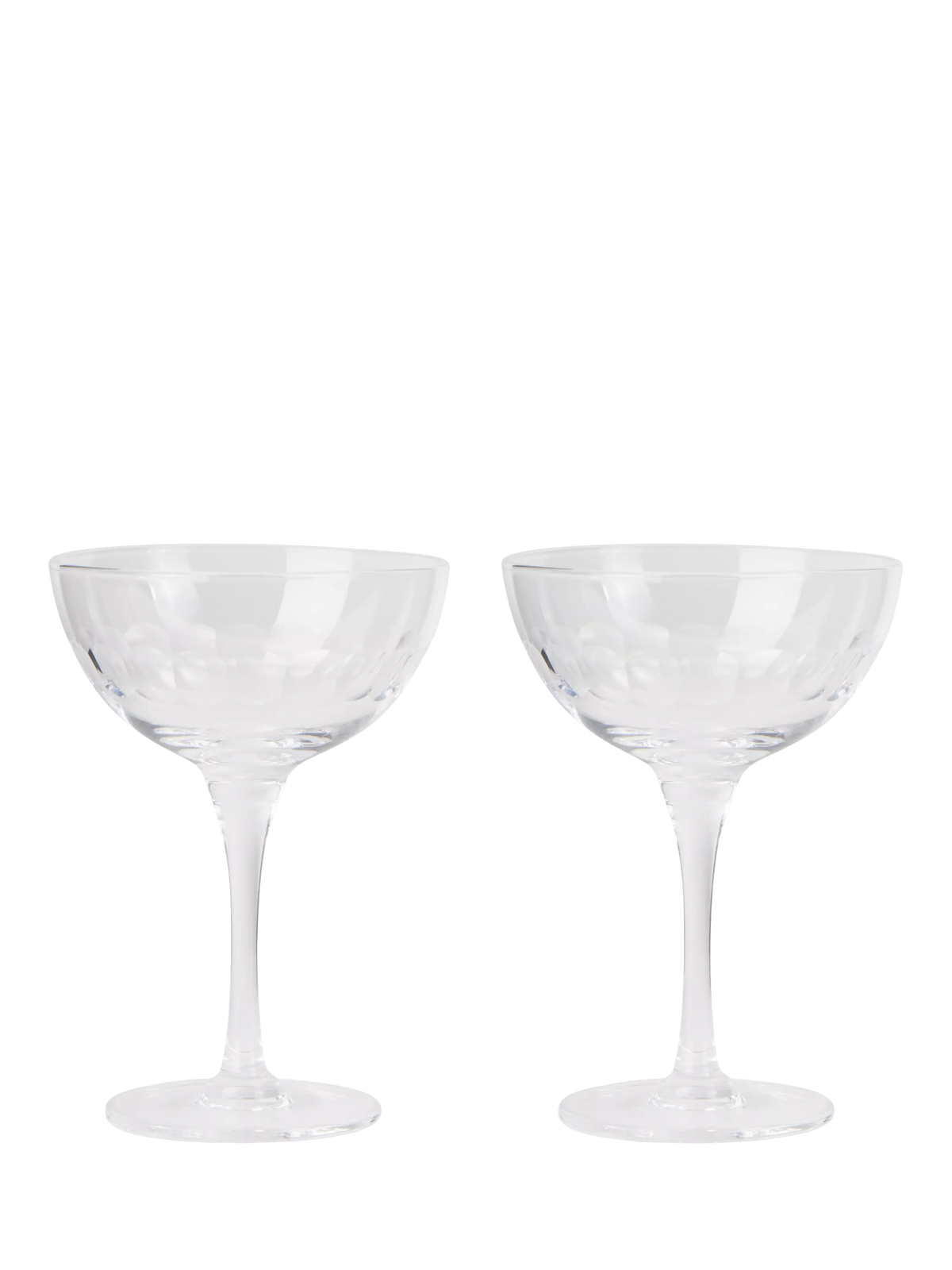 Neptune champagne coupe glass scalloped set of 2 240ml, UK version