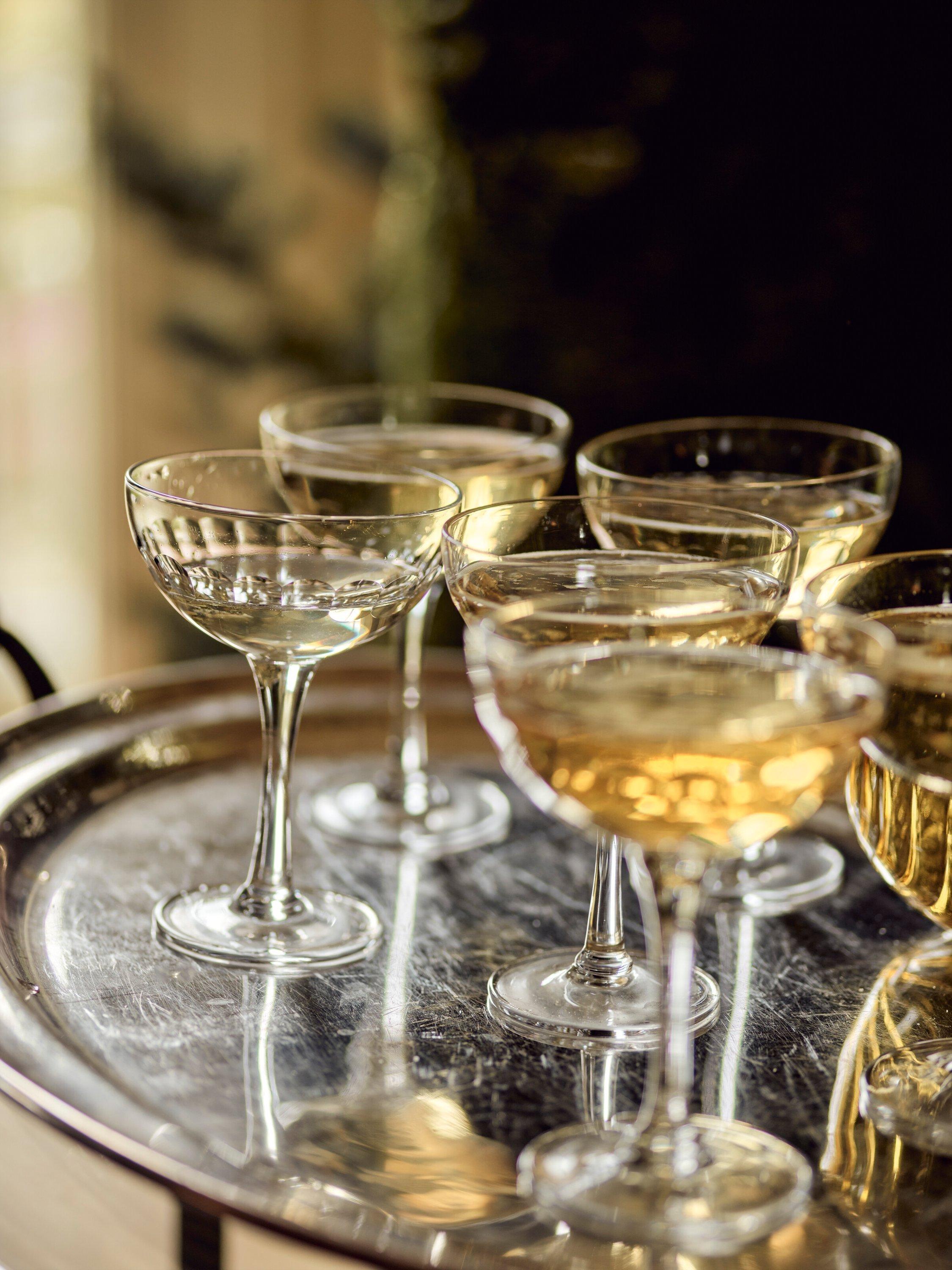 Neptune champagne coupe glass scalloped set of 2 240ml, UK version