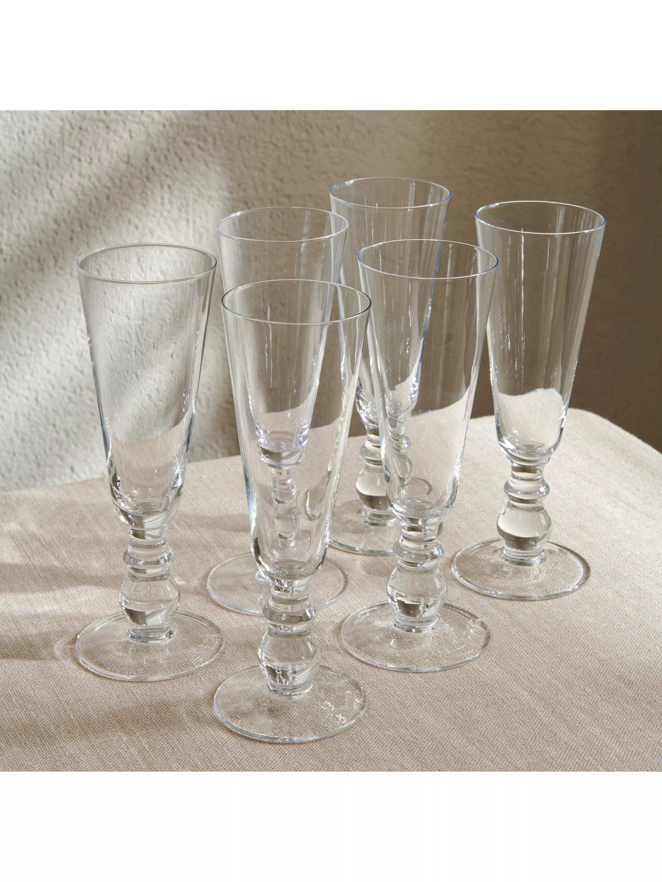 Neptune Greenwich champagne flute set 200ml clear (British brand)