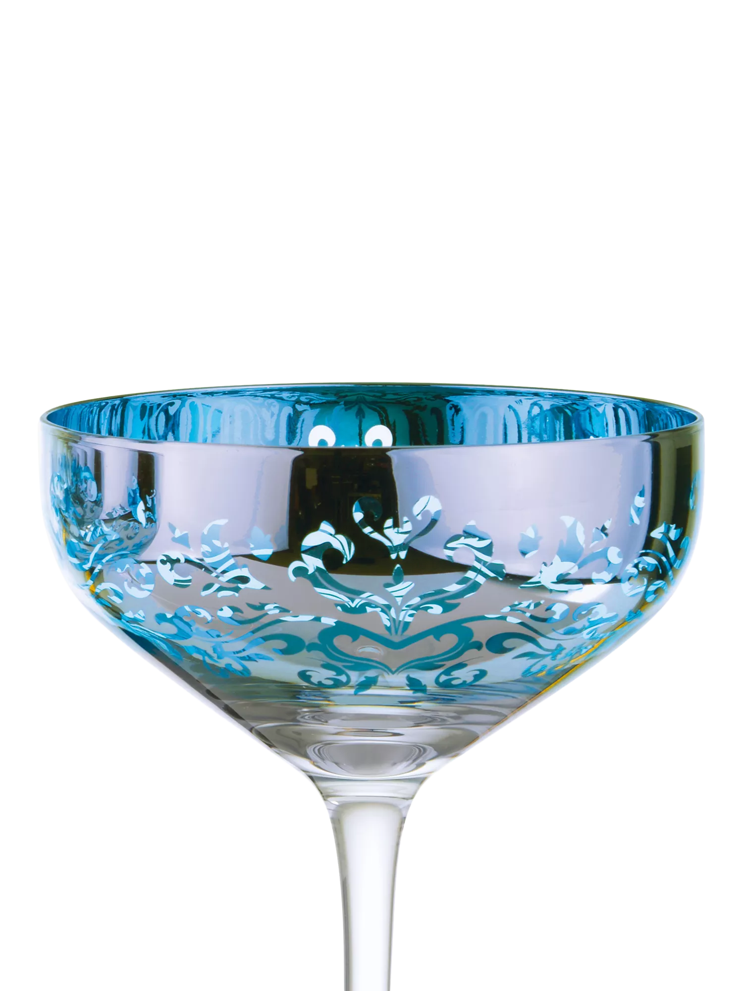 Artland coupe cocktail glasses with electroplated filigree 350ml - British product