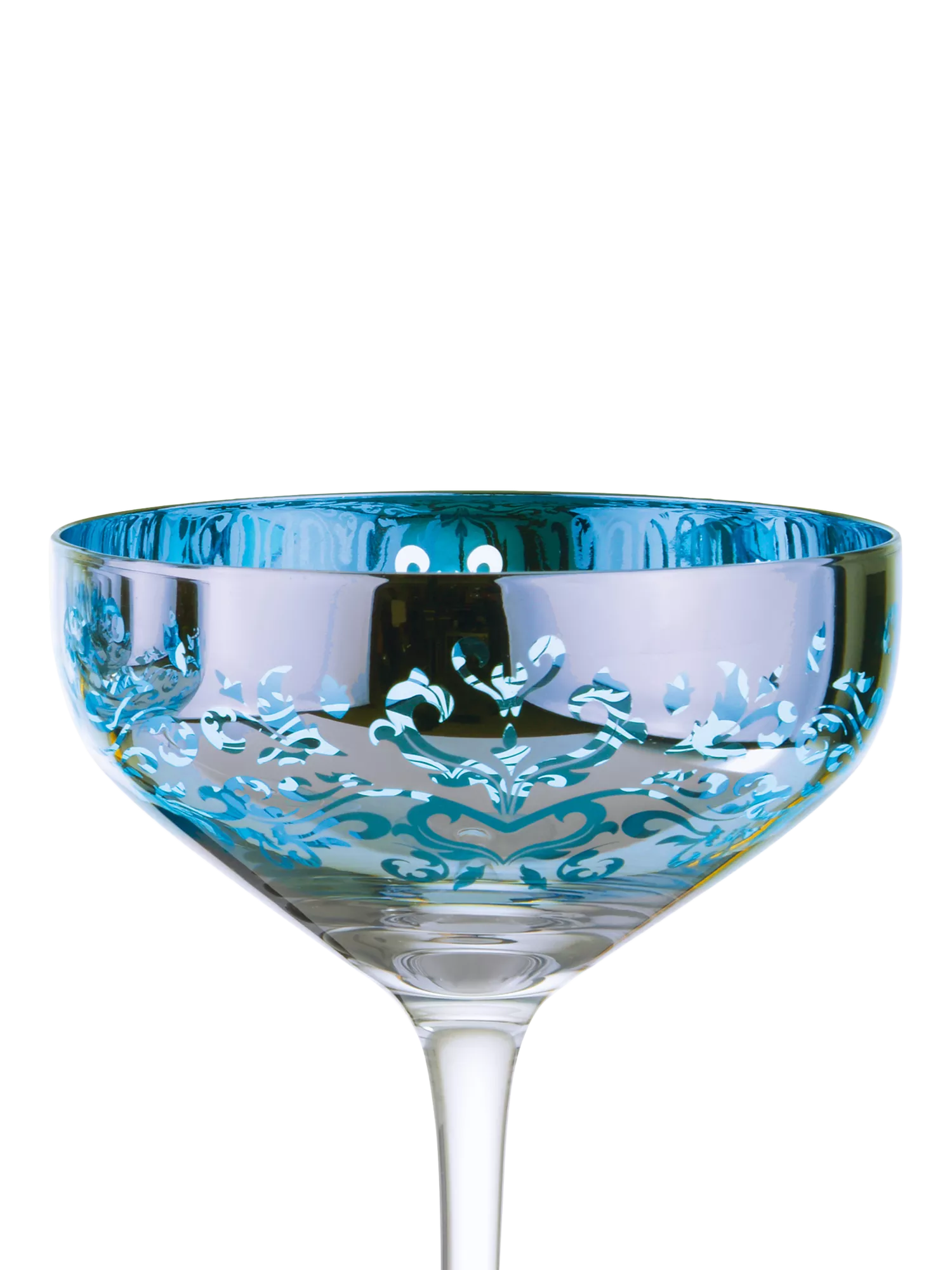 Artland coupe cocktail glasses with electroplated filigree 350ml - British product