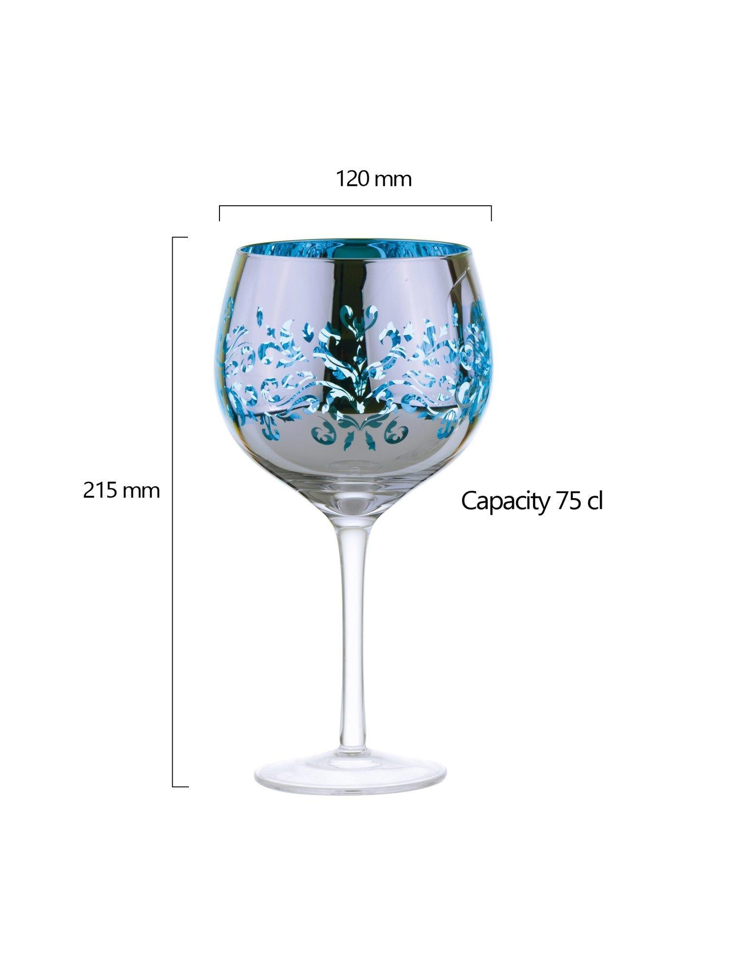 Artland filigree gin cocktail glasses 700ml blue, UK version