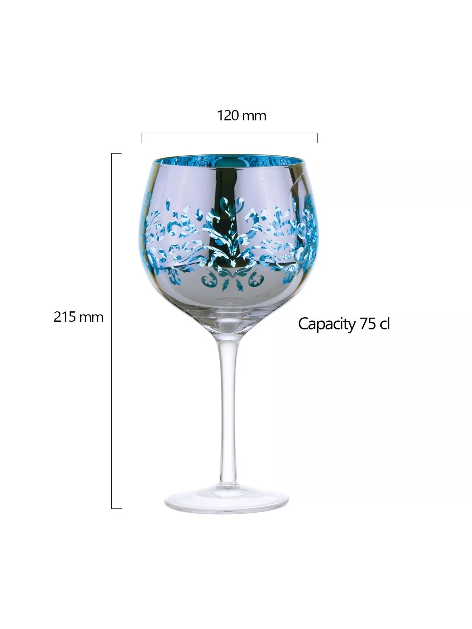 Artland filigree gin cocktail glasses 700ml blue, UK version