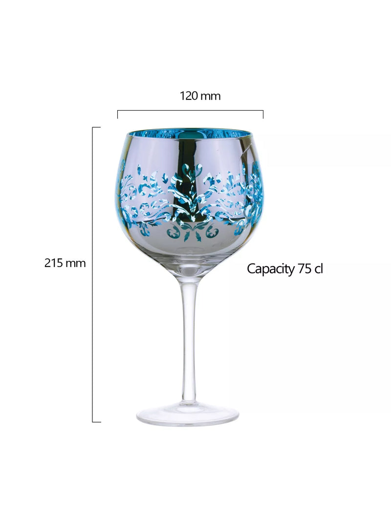 Artland filigree gin cocktail glasses 700ml blue, UK version