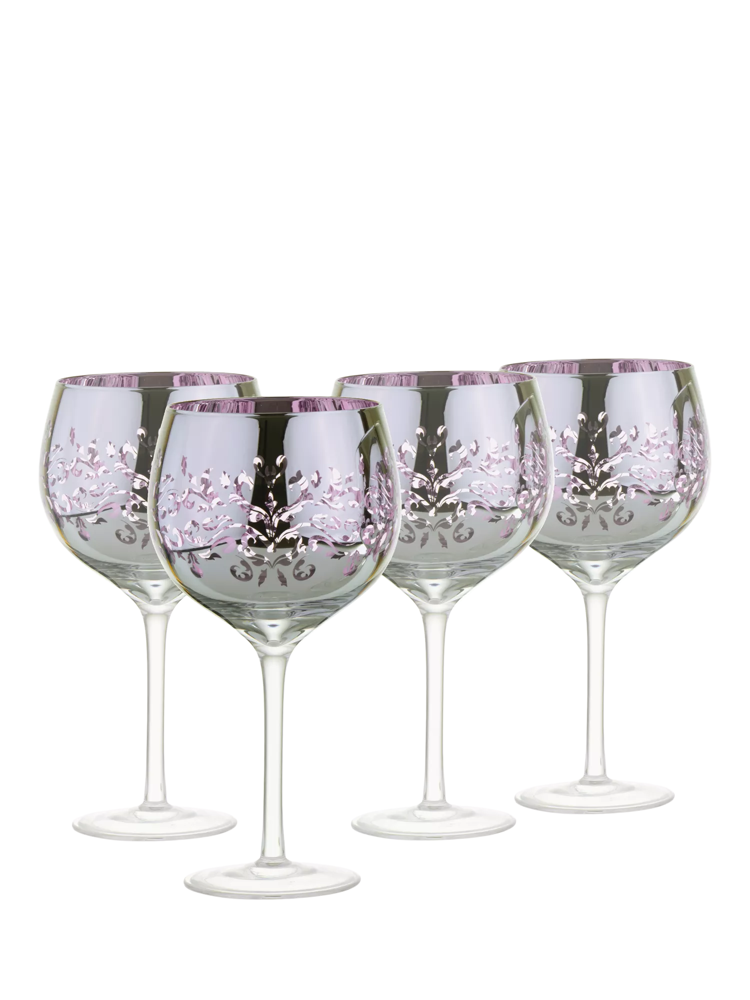 Artland filigree electroplated gin glasses lilac (British brand)