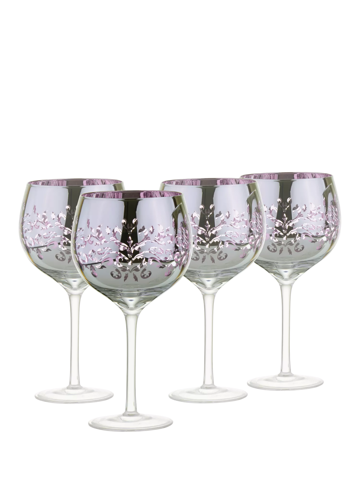 Artland filigree electroplated gin glasses lilac (British brand)