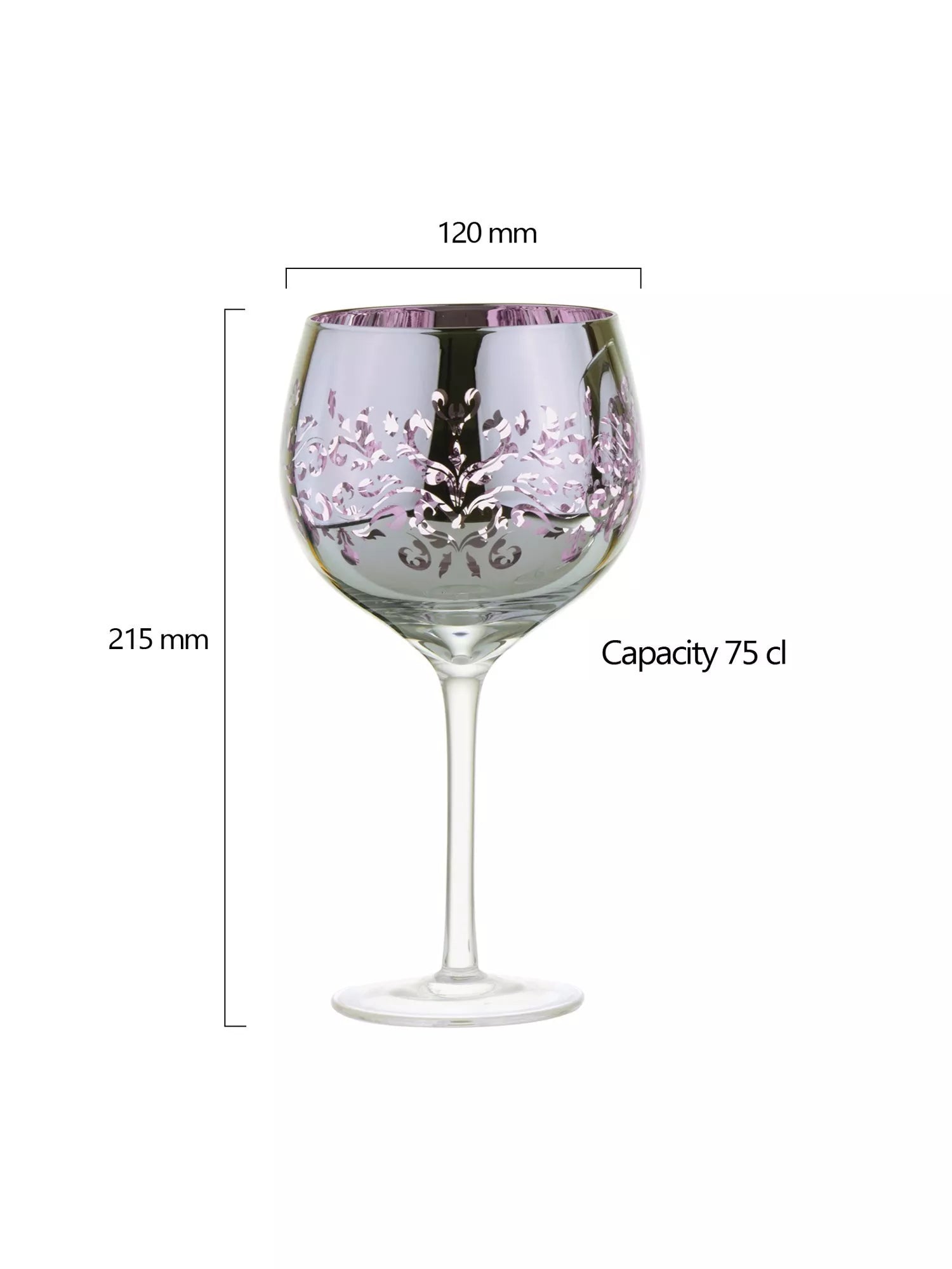 Artland filigree electroplated gin glasses lilac (British brand)