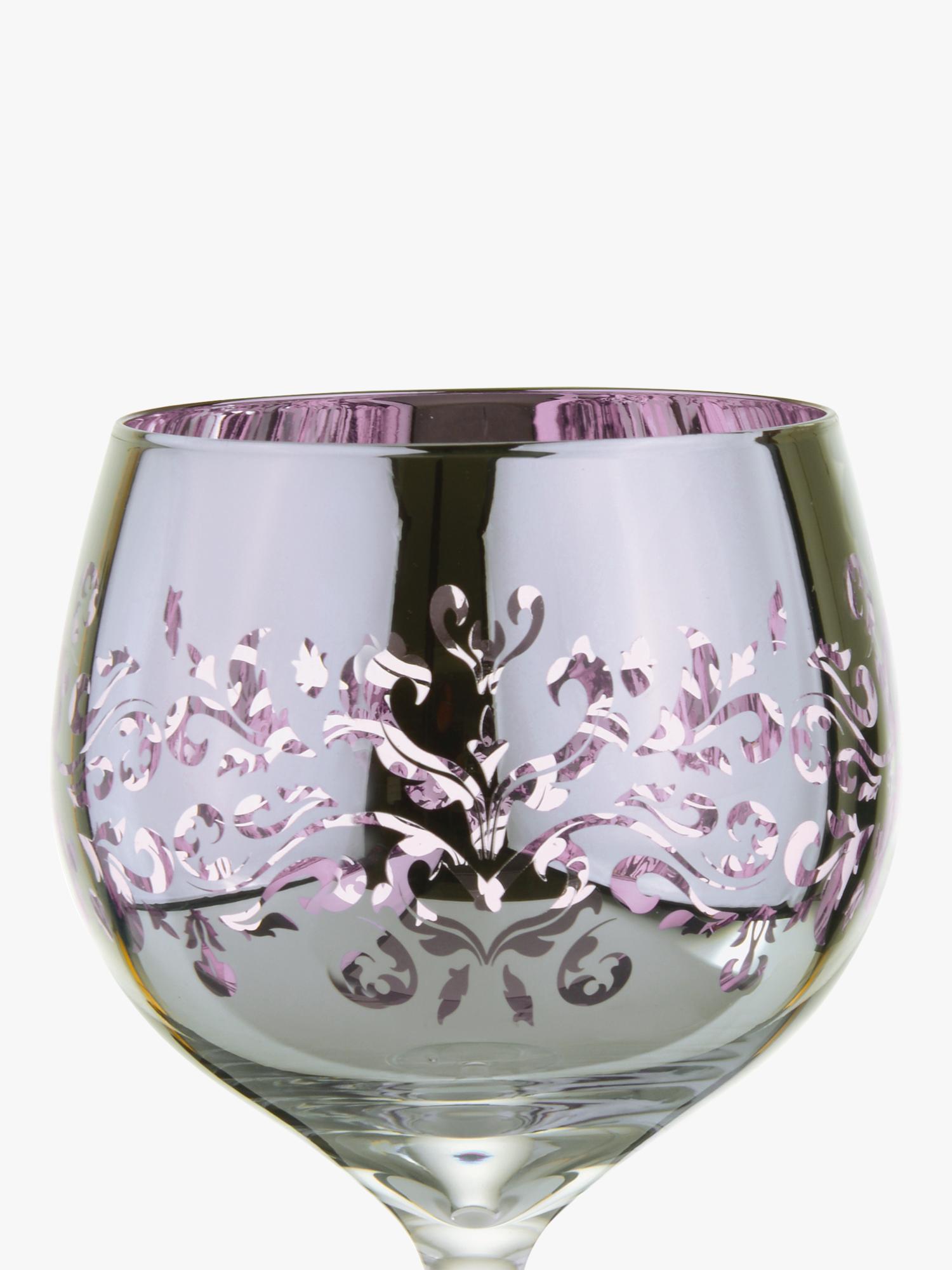 Artland filigree electroplated gin glasses lilac (British brand)