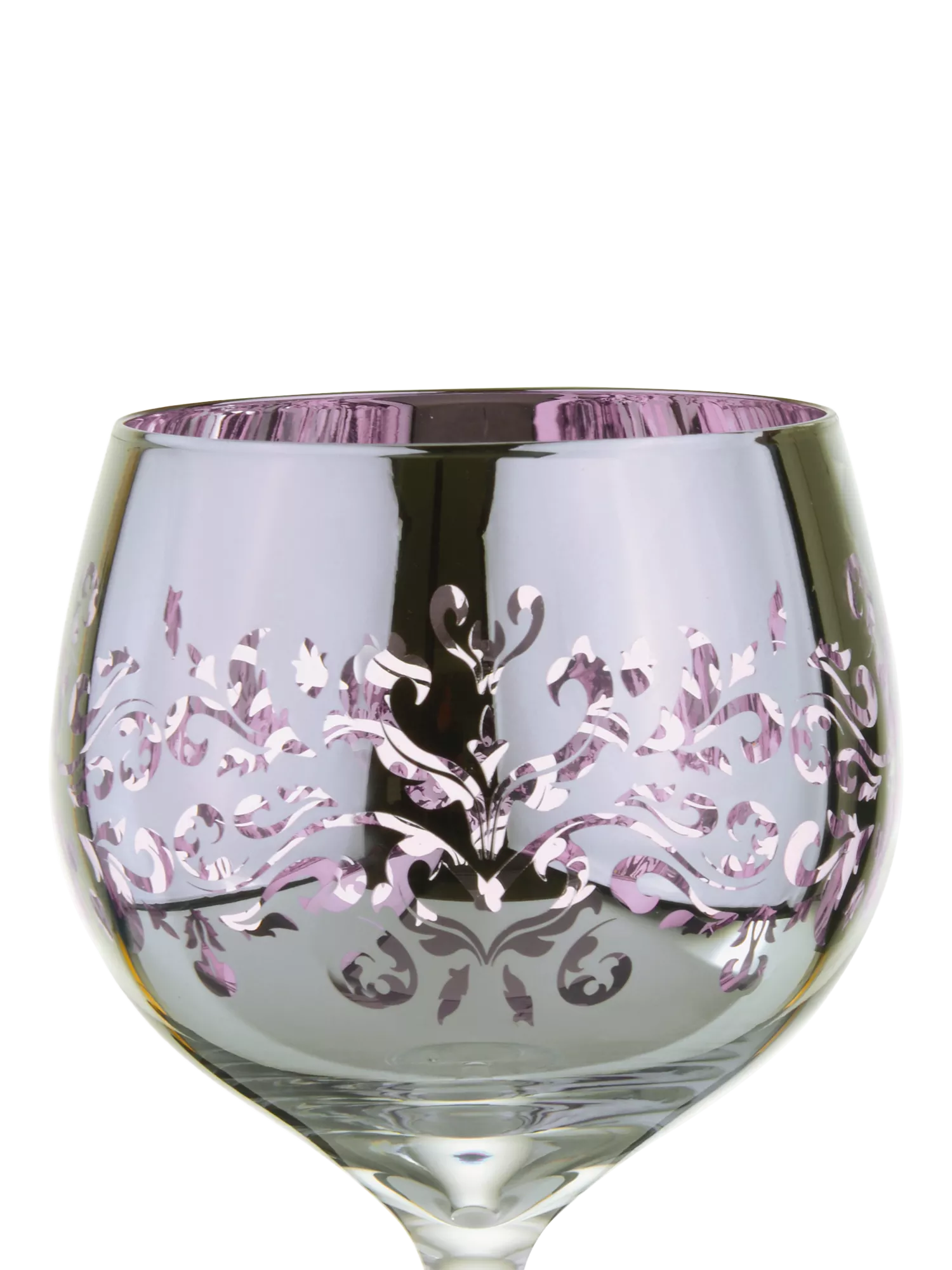 Artland filigree electroplated gin glasses lilac (British brand)