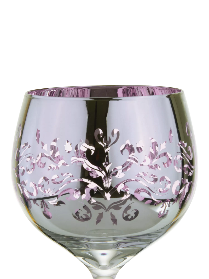Artland filigree electroplated gin glasses lilac (British brand)