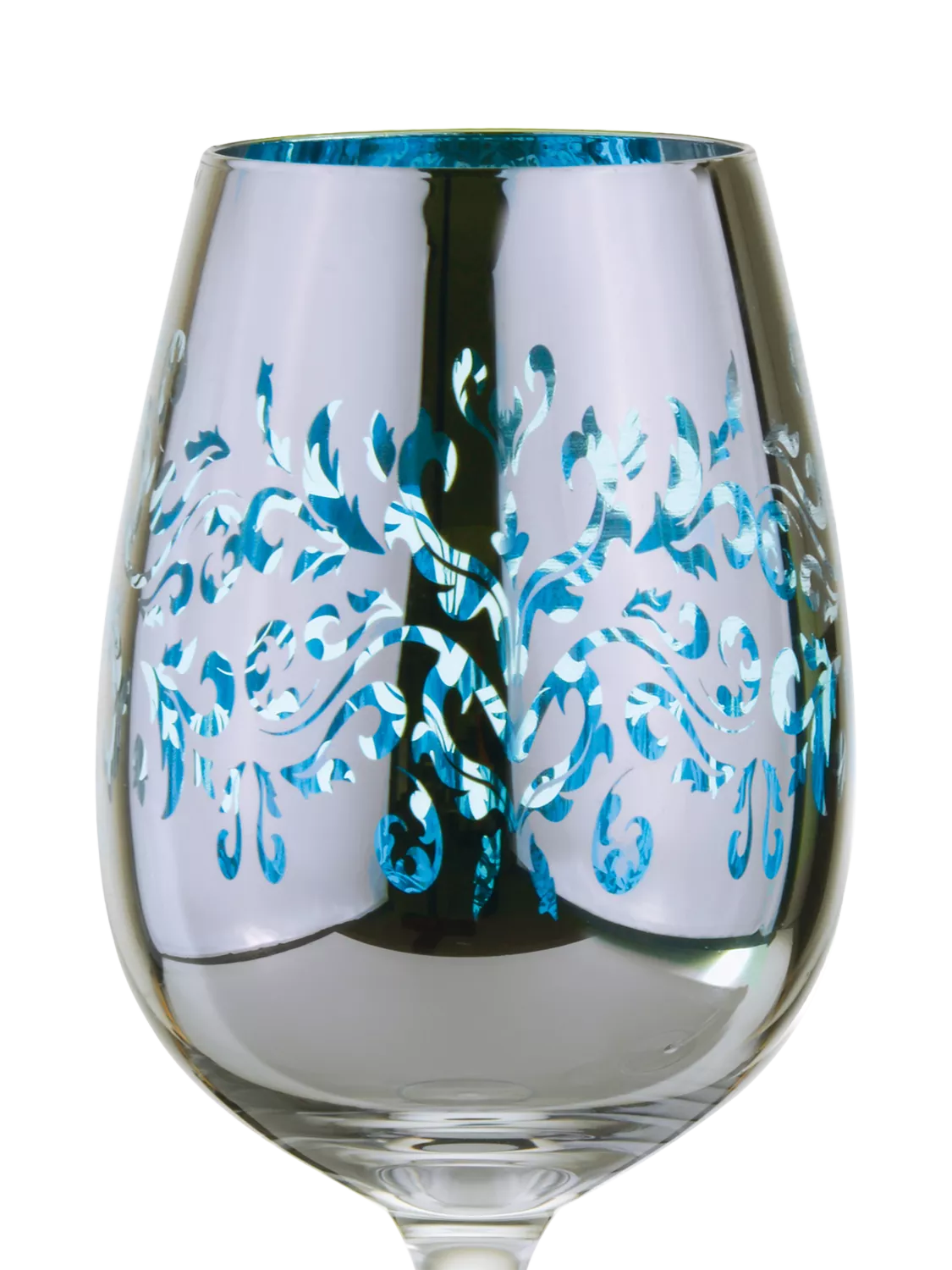 Artland filigree electroplated wine glasses set of 4 blue, UK version