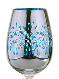 Artland filigree electroplated wine glasses set of 4 blue, UK version