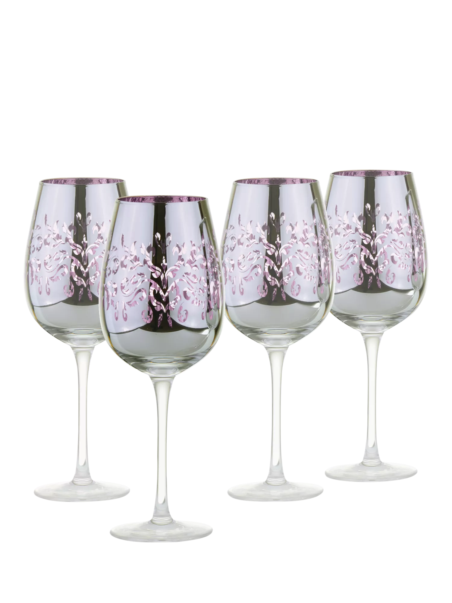 Artland filigree electroplated wine glasses lilac 500ml - British product