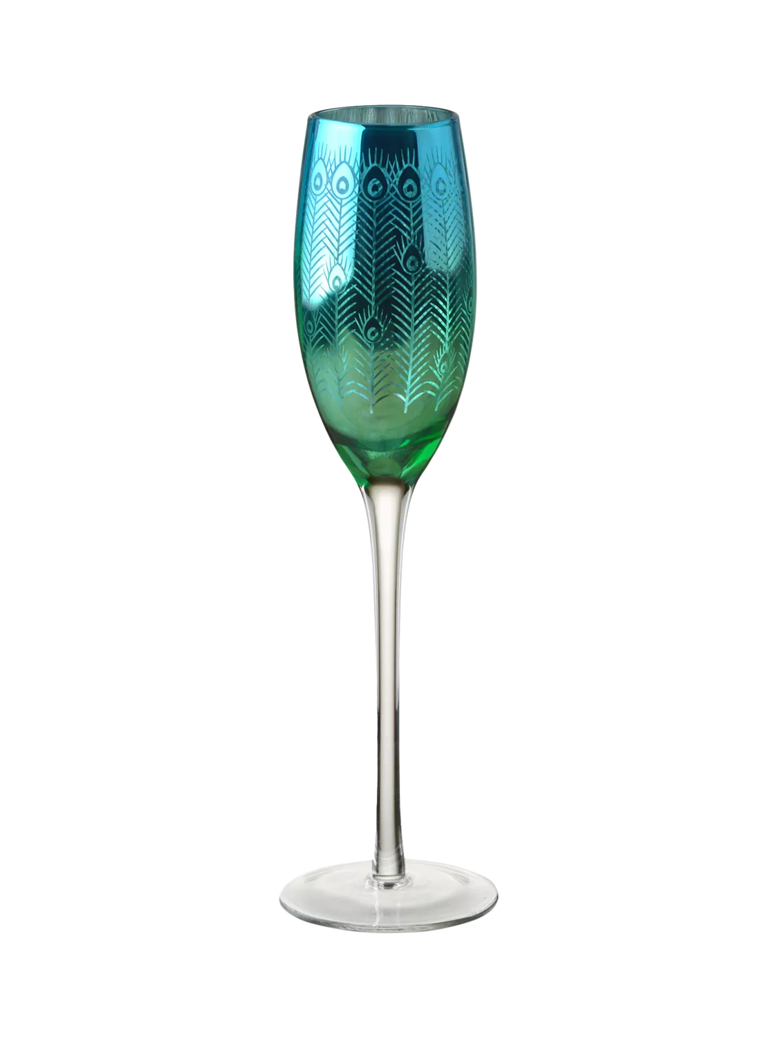 Artland peacock electroplated champagne flutes 200ml set of 2 - British product