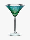 Artland Peacock electroplated martini cocktail glass set green 250ml, UK version