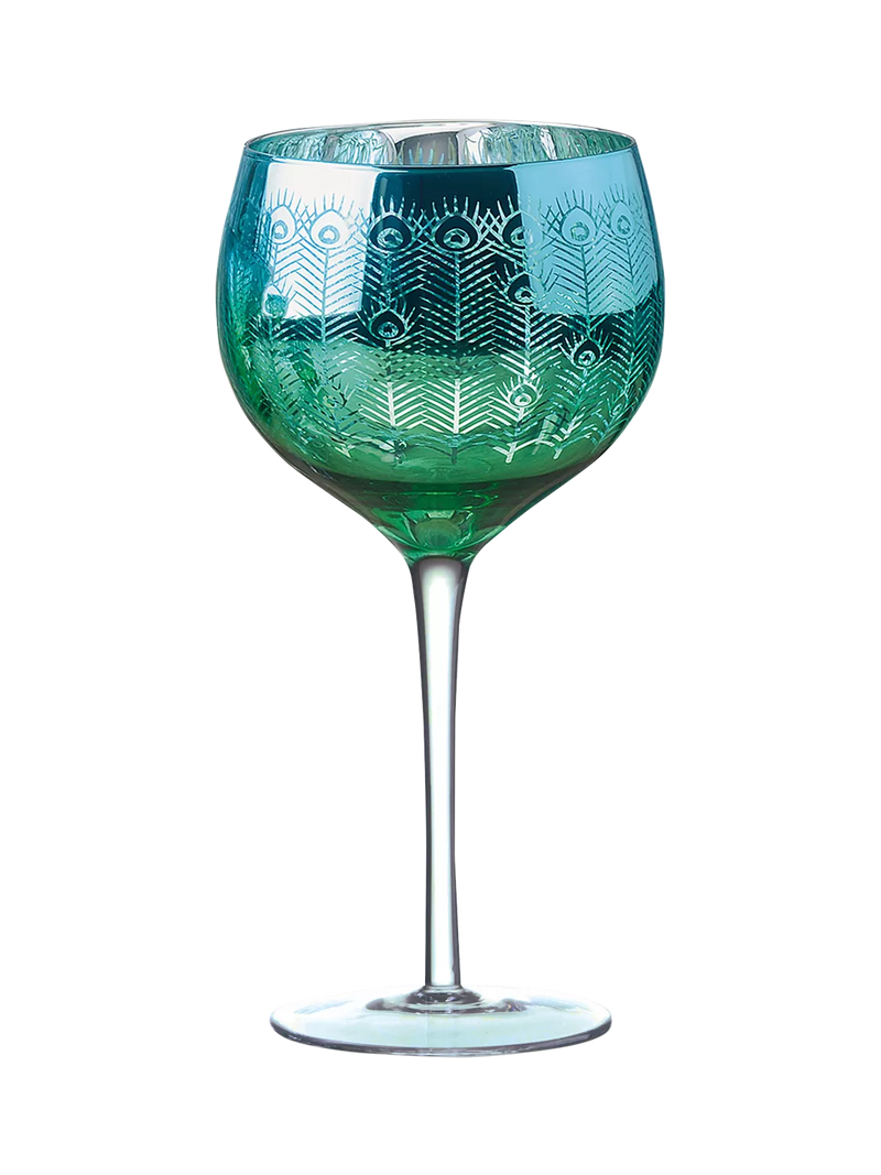 Artland Peacock gin cocktail glasses 700ml green, UK version