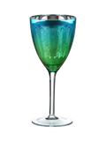 Artland Peacock electroplated green wine glasses 350ml pair (British brand)