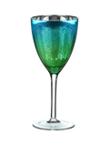 Artland Peacock electroplated green wine glasses 350ml pair (British brand)