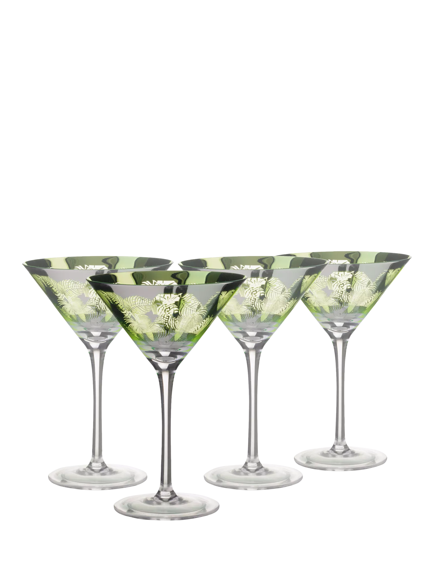 Artland martini cocktail glasses set of 4 250ml green - British product