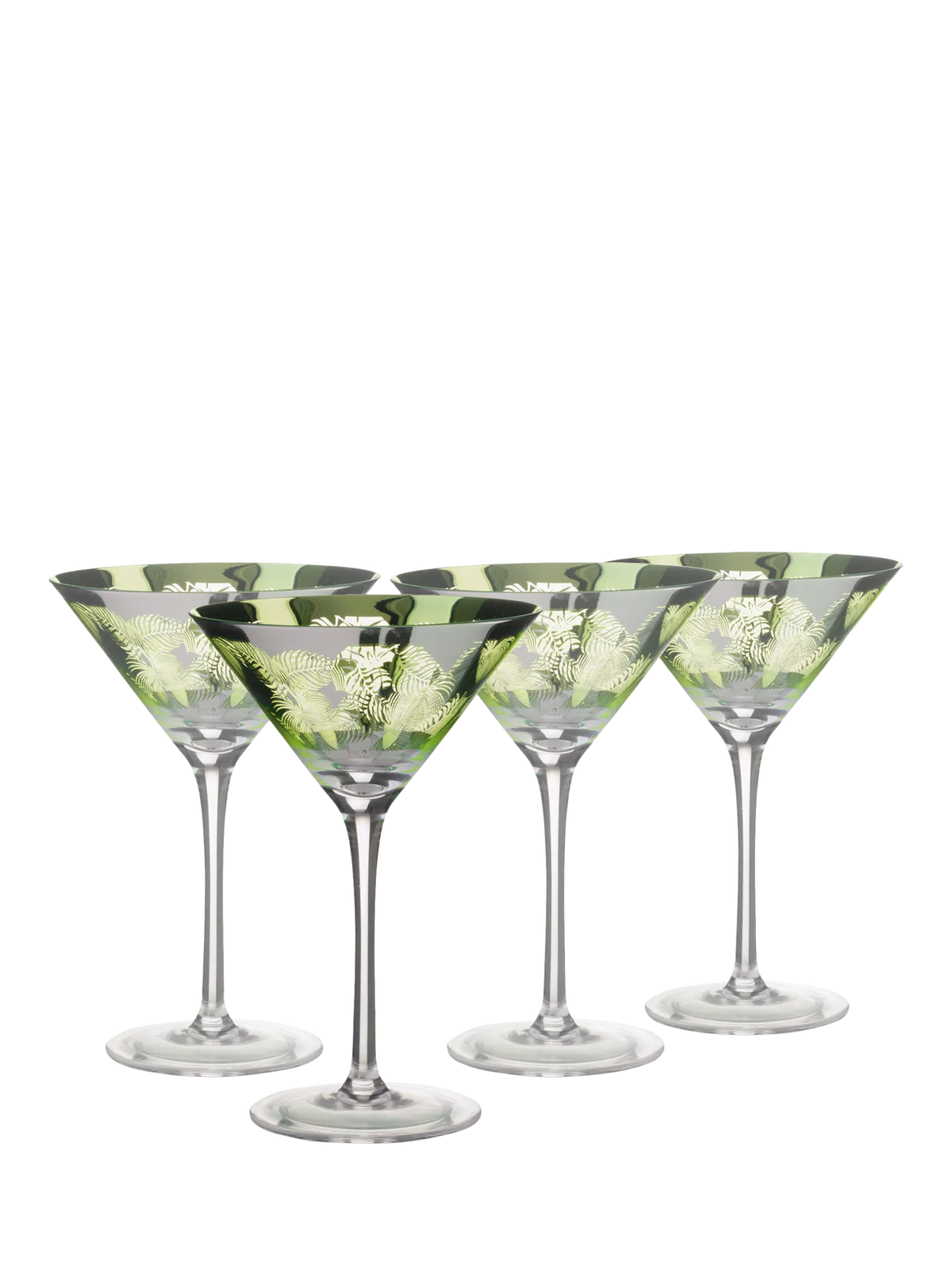 Artland martini cocktail glasses set of 4 250ml green - British product