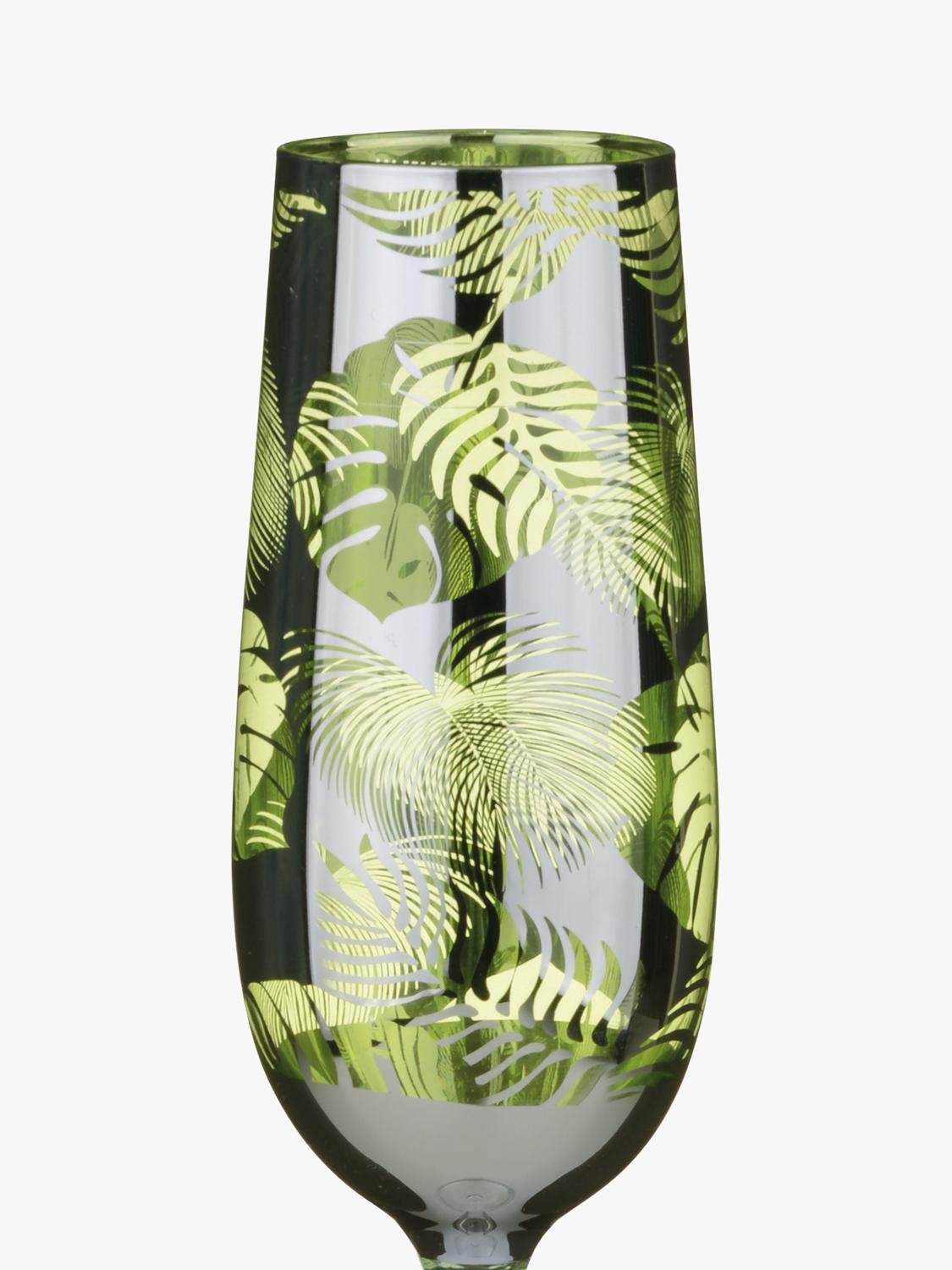 Artland tropical leaves electroplated champagne flutes set of 4, UK version