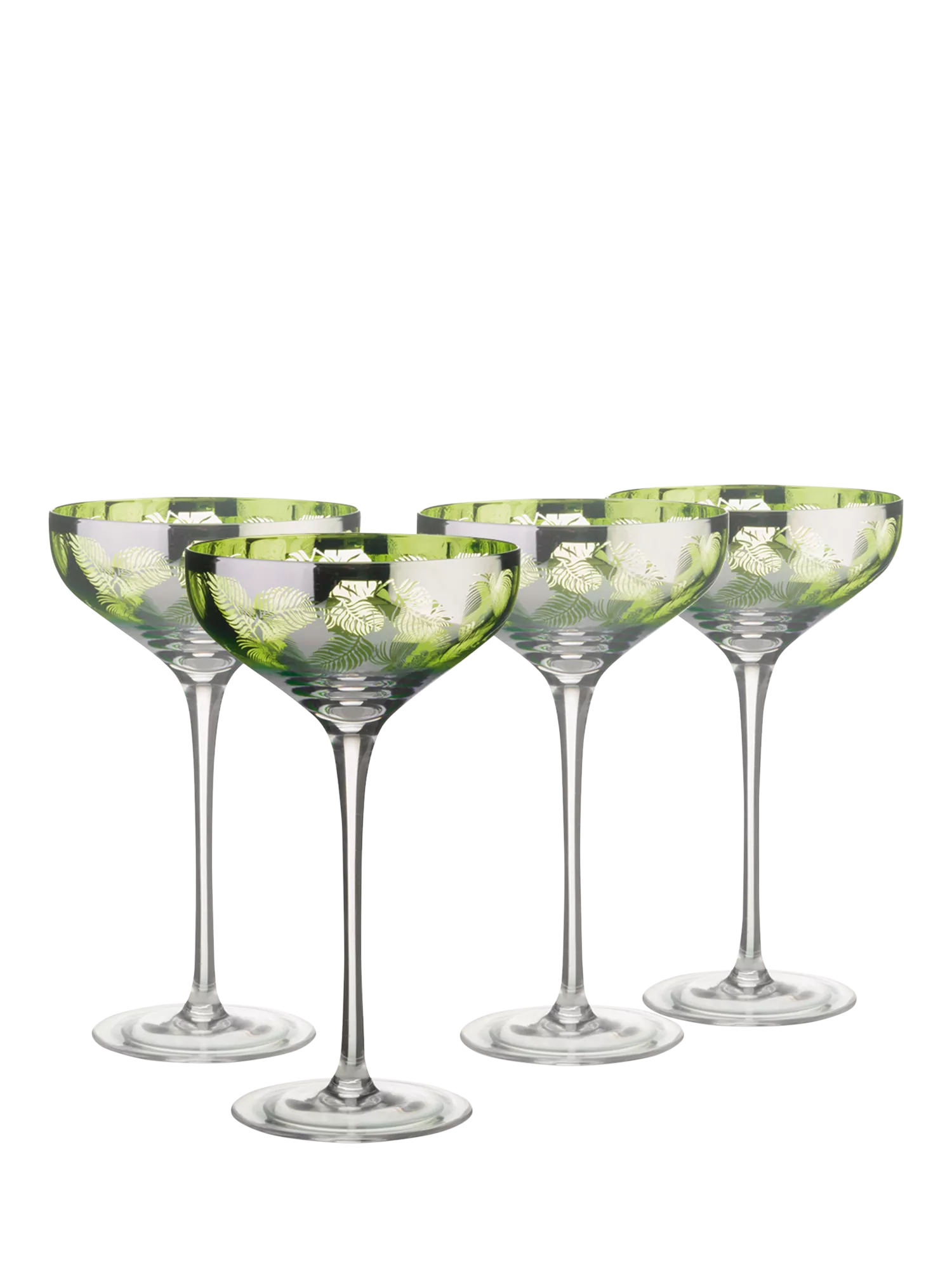 Artland tropical leaves coupe cocktail glasses set of 2, UK version